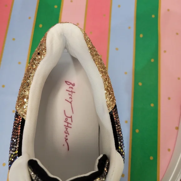 BETSEY JOHNSON Sneakers with Gold and Leopard Print - Picture 10 of 12